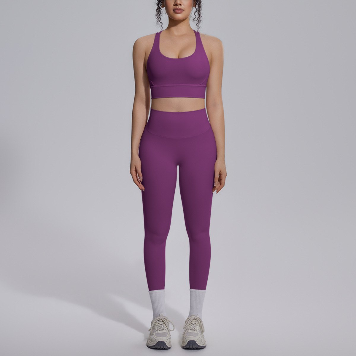 Sports Bra & Yoga Leggings Matching Set (Regular) yoga and activewear product, front view