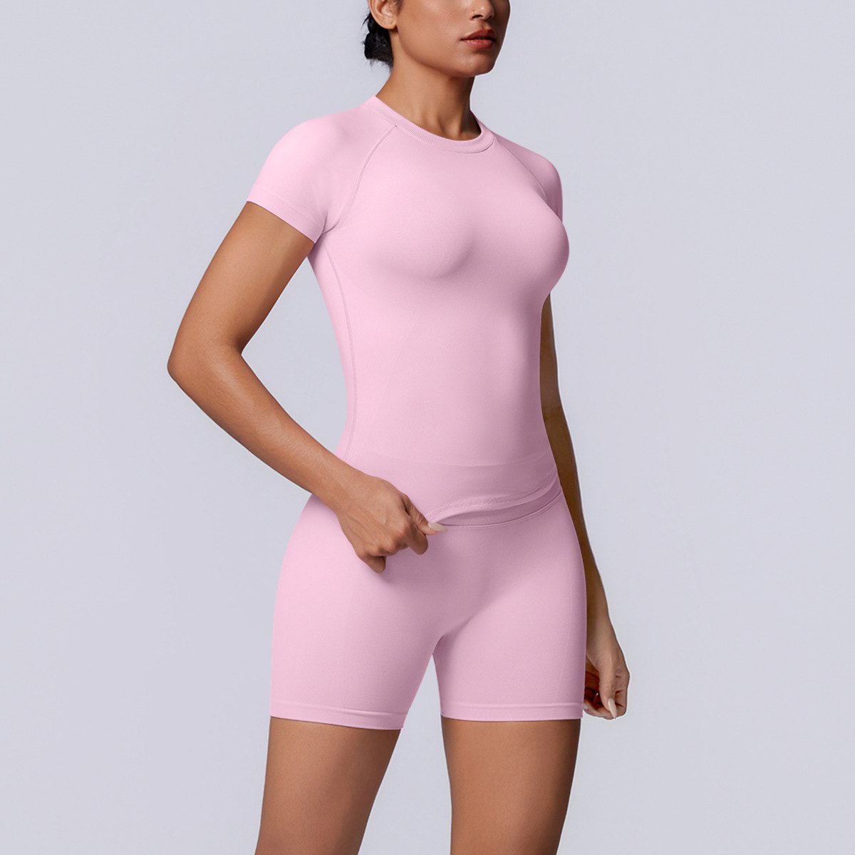 T-Shirt & Yoga Shorts Matching Set (Regular) yoga and activewear product, front view