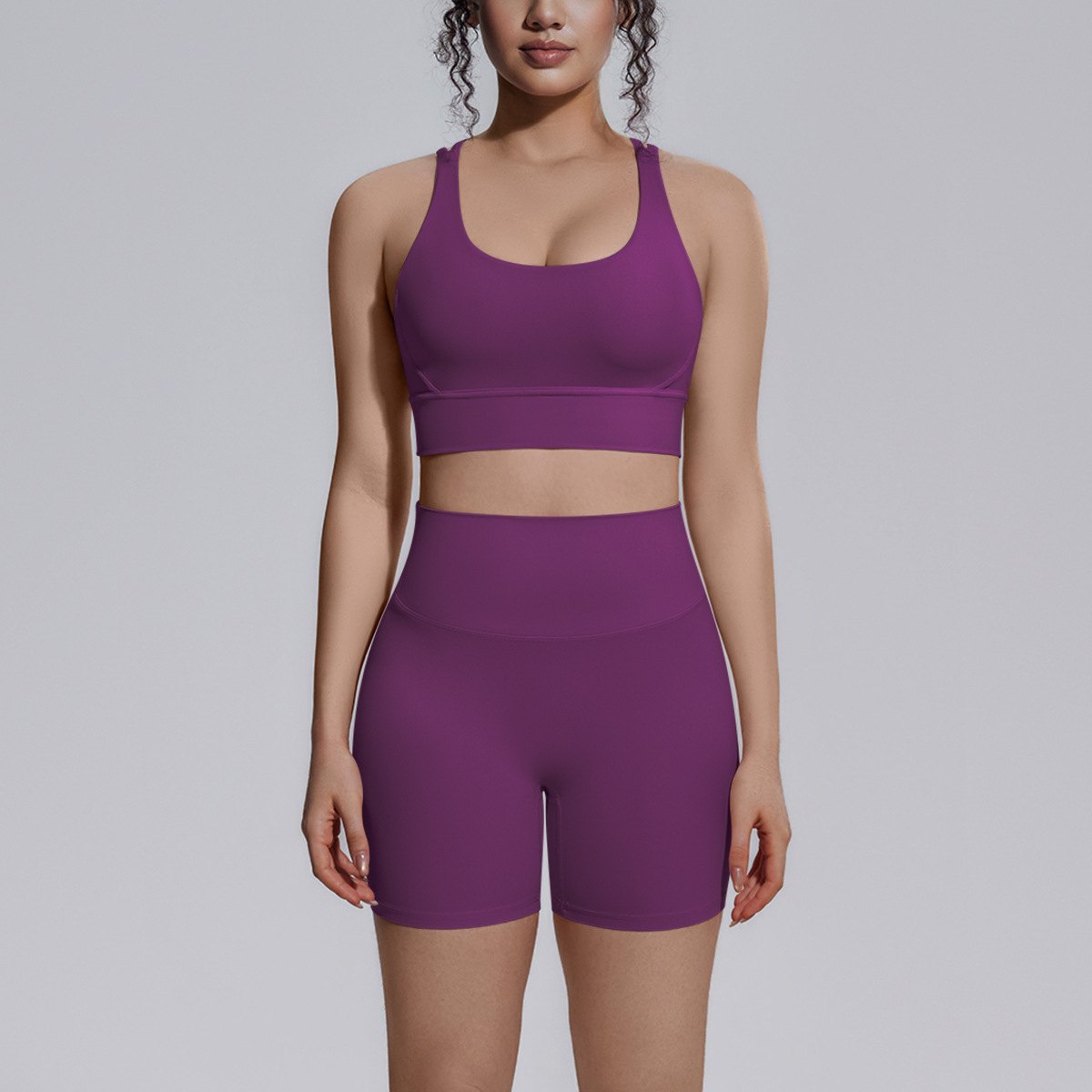Sports Bra & Yoga Shorts Matching Set (Regular) yoga and activewear product, front view