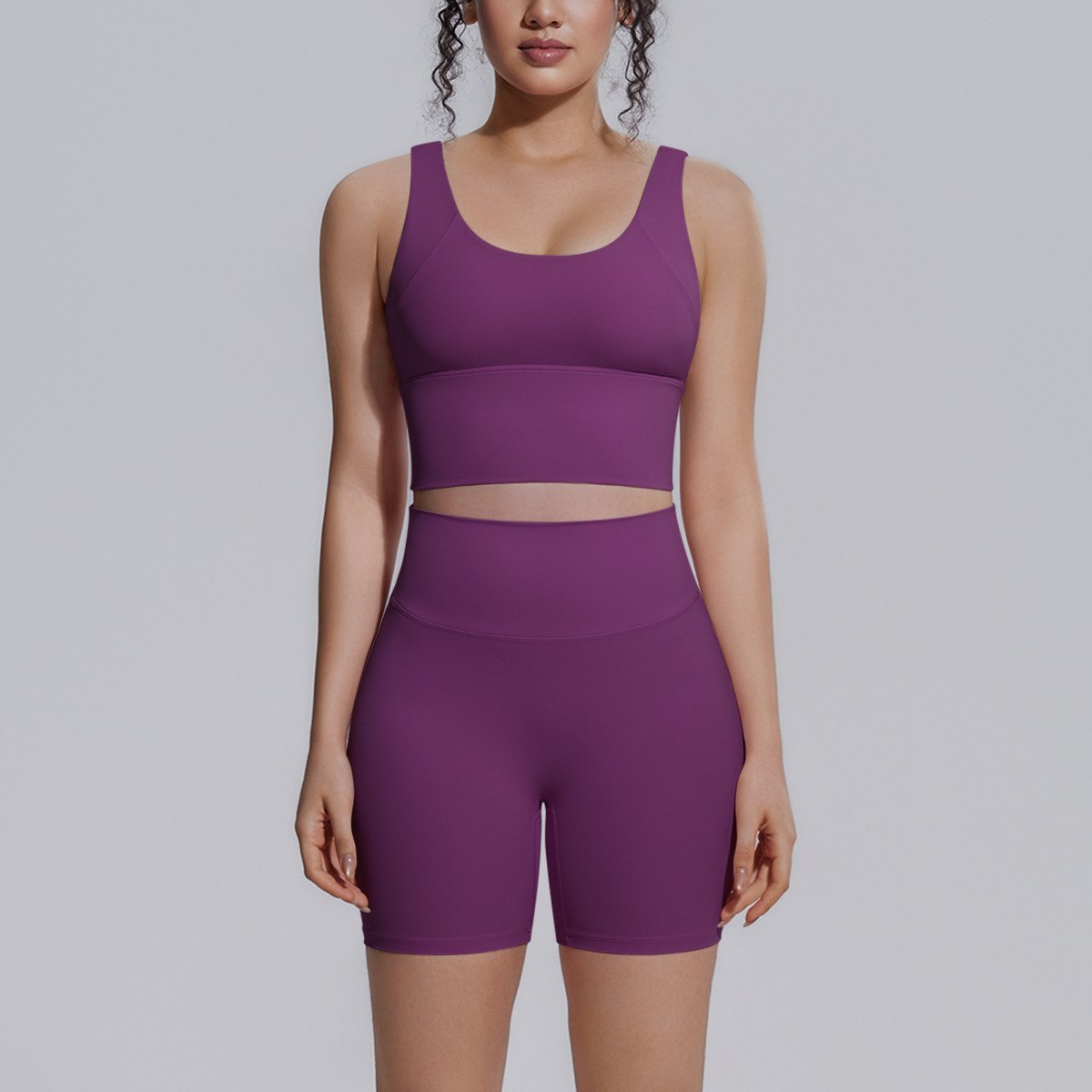 Sports Bra & Yoga Shorts Matching Set (Regular) yoga and activewear product, front view