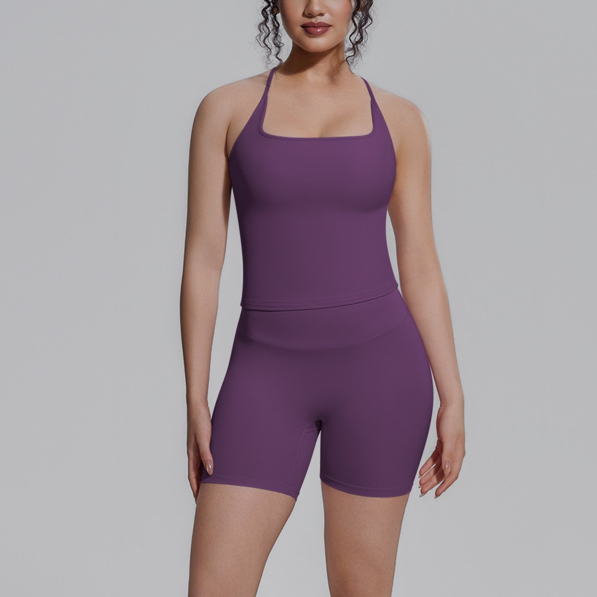 Tank Top & Yoga Shorts Matching Set (Regular) yoga and activewear product, front view