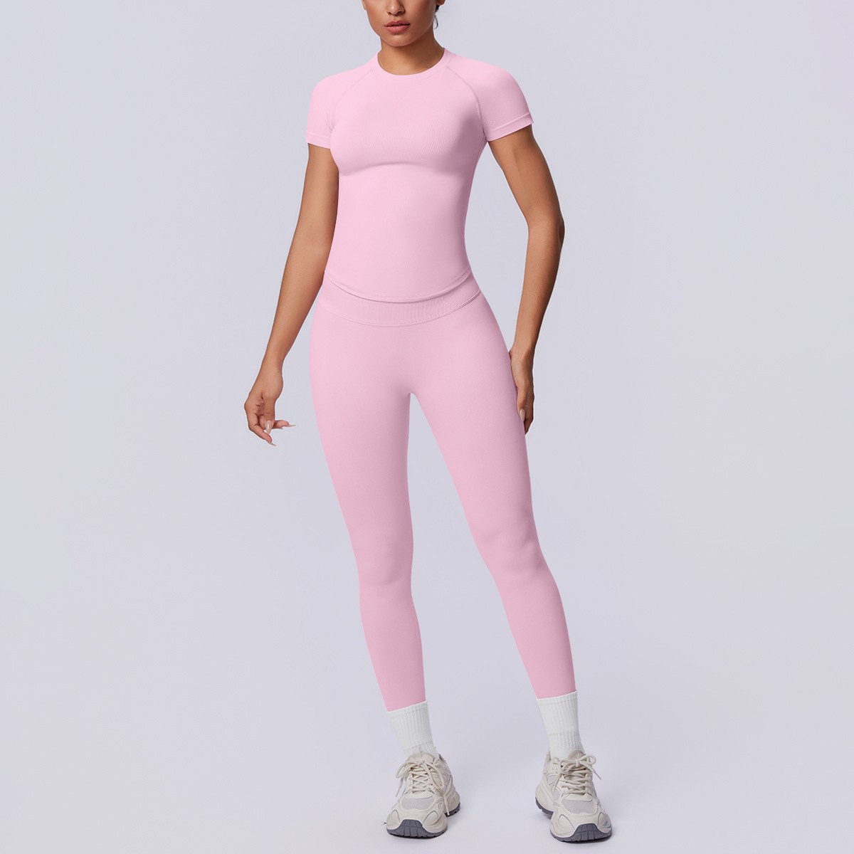 T-Shirt & Yoga Leggings Matching Set (Regular) yoga and activewear product, front view