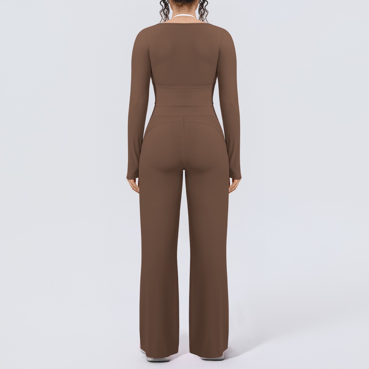 7145Long Sleeves+7144Drawstring Wide-leg pants set back view