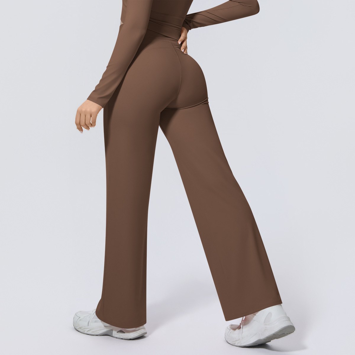 7144Drawstring Wide-leg pants back view
