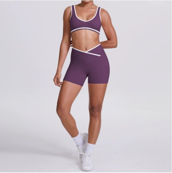 Sports Bra & Yoga Shorts Matching Set (Regular) yoga and activewear product, front view