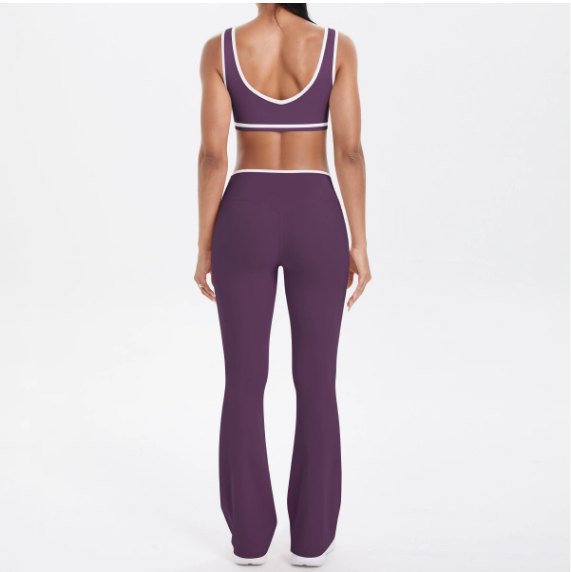 7120Bra+7116Wide-leg pants set back view