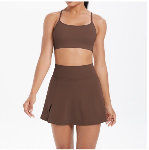 Sports Bra & Skirt Matching Set (Regular) yoga and activewear product, front view