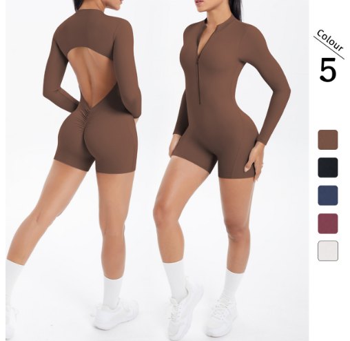 Long-Sleeve Yoga Shorts (Regular) yoga and activewear product, front view