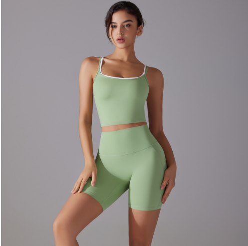 Tank Top & Antibacterial Yoga Shorts (Regular) yoga and activewear product, front view