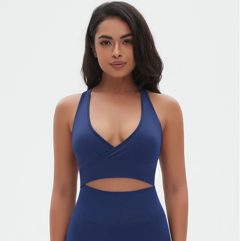 Crossed Sports Bra (Seamless) yoga and activewear product, front view