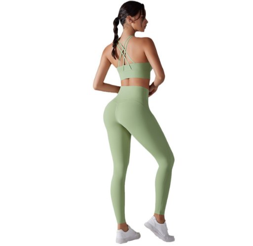 7001 Crossed Bra+7053 Anti-Bacterial leggings back view
