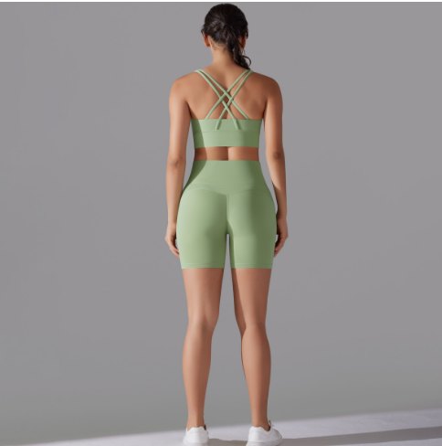 7001 Crossed Bra+7054 Anti-Bacterial Shorts back view