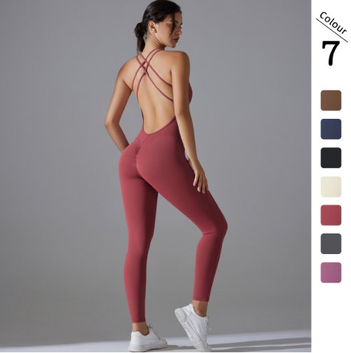 7065 Crossed leggingsBodysuit back view