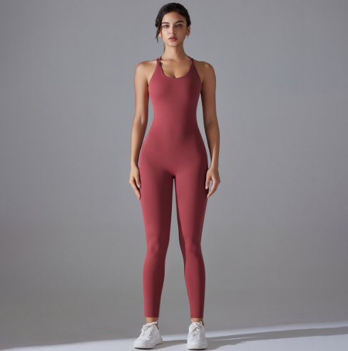 Crossed Yoga Leggings Bodysuit (Regular) yoga and activewear product, front view