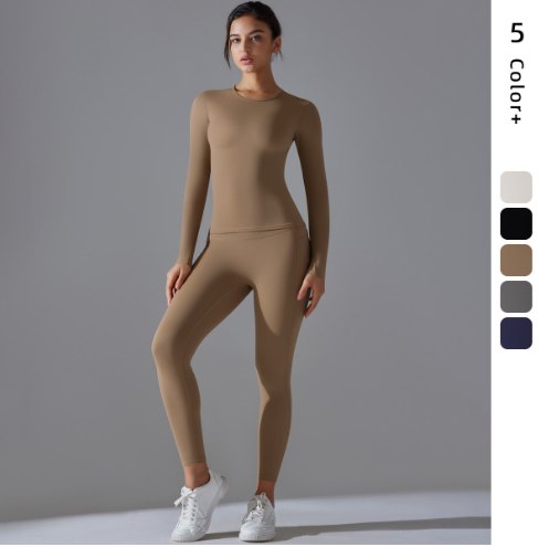 Long-Sleeve & Pocket Yoga Pants (Regular) yoga and activewear product, front view