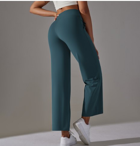 6622Drawstring Wide-leg pants back view