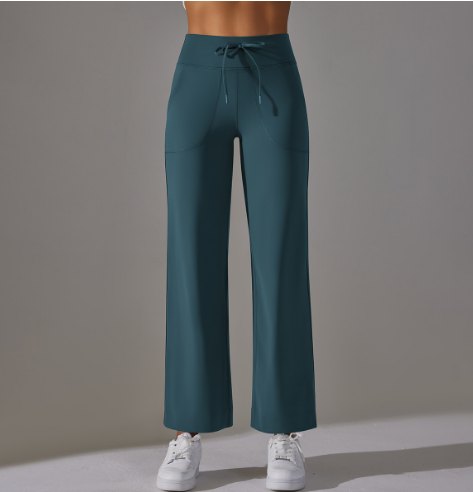 Drawstring Wide-Leg Yoga Pants (Regular) yoga and activewear product, front view