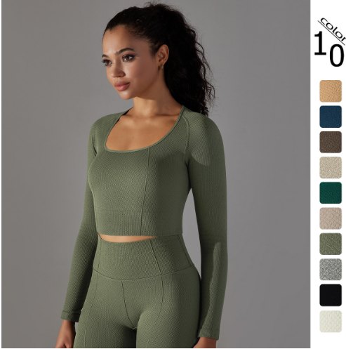 Yoga Long-Sleeve Top (Seamless) yoga and activewear product, front view