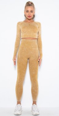 Long Sleevesleggings Matching Set (Seamless) yoga and activewear product, front view