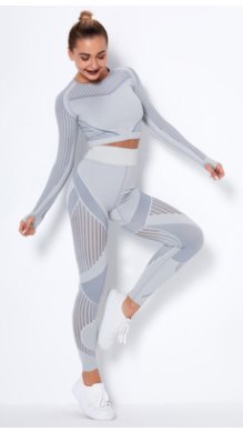 Long Sleevesleggings Matching Set (Seamless) yoga and activewear product, front view
