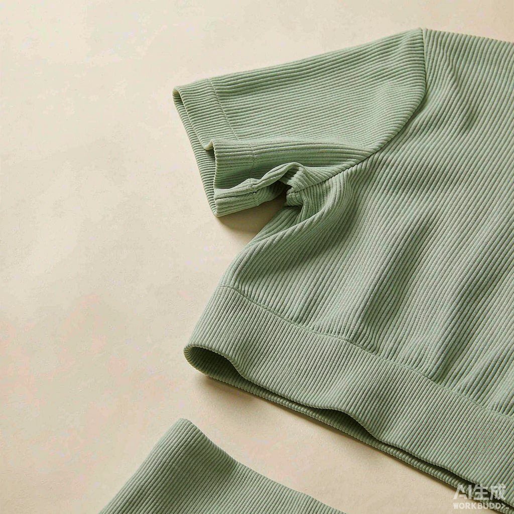 Ribbed seamless crop yoga top in sage green with medium support