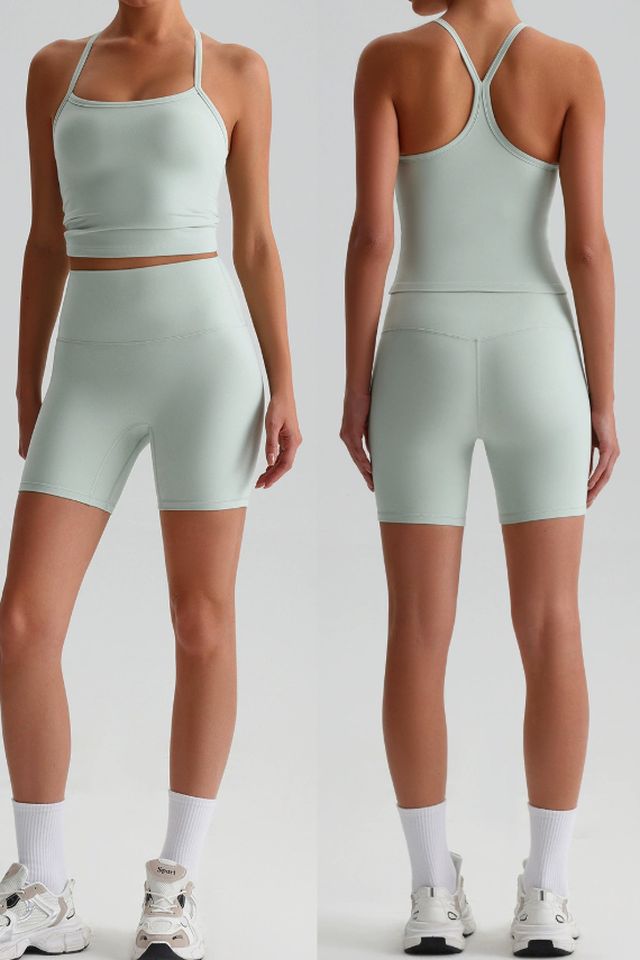 MC0159 Yoga Leggings style sample in Brushed 220 gsm nylon-spandex knit, shown on model