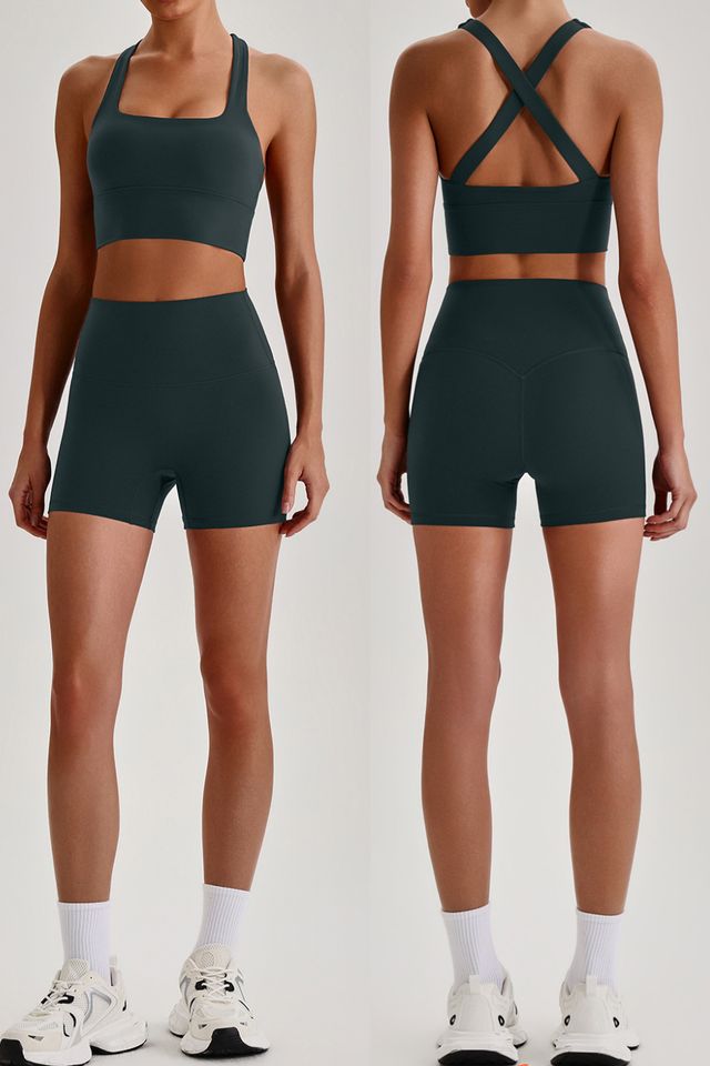 MC1658 Two-Piece Set style sample in Super Soft 230 gsm nylon-spandex knit, shown on model