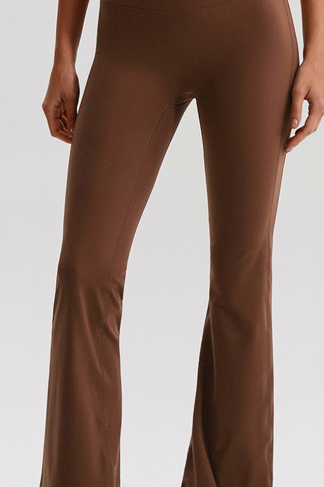 MC2008 Flare Yoga Pants style sample in Brushed 220 gsm nylon-spandex knit, shown on model