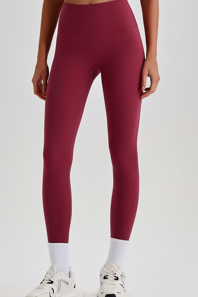 MC2186 Yoga Leggings style sample in Brushed 220 gsm nylon-spandex knit, shown on model