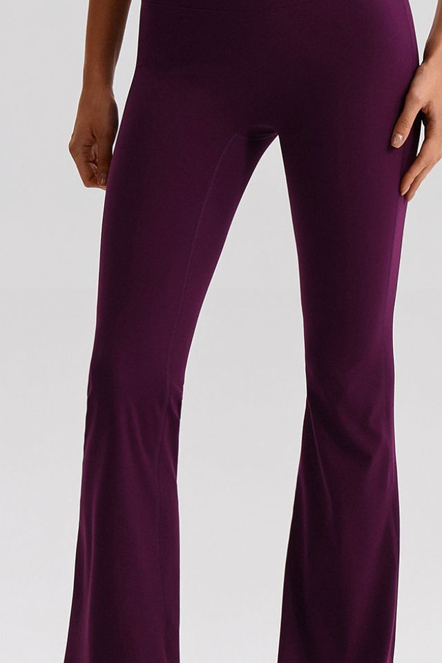 MC2189 Flare Yoga Pants style sample in Brushed 220 gsm nylon-spandex knit, shown on model