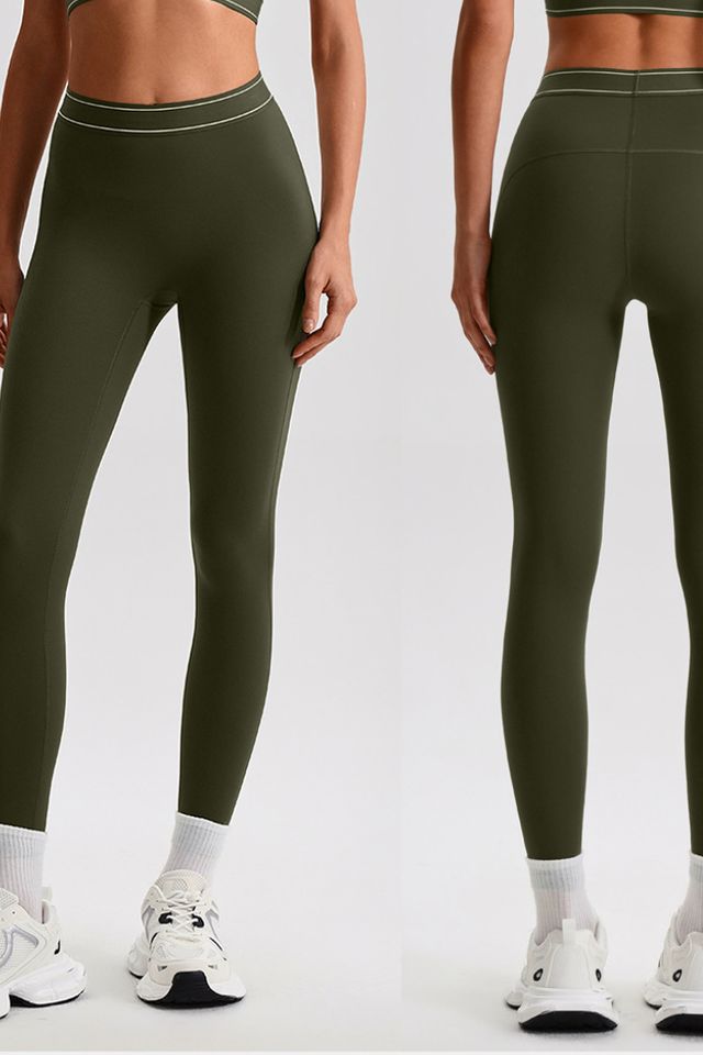 MC2232 Yoga Leggings style sample in Brushed 220 gsm nylon-spandex knit, shown on model