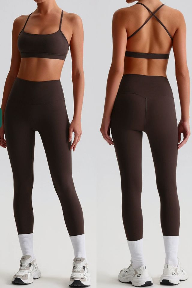MC3366 Two-Piece Set style sample in Super Soft 230 gsm nylon-spandex knit, shown on model