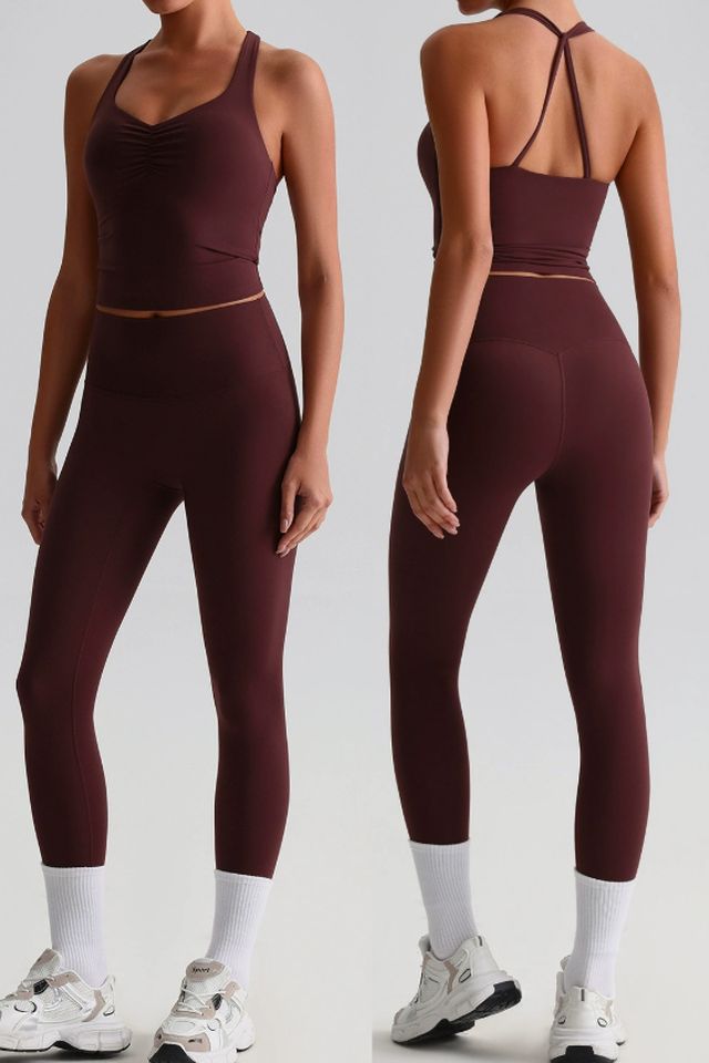 MC4006 Flare Yoga Pants style sample in Super Soft 230 gsm nylon-spandex knit, shown on model