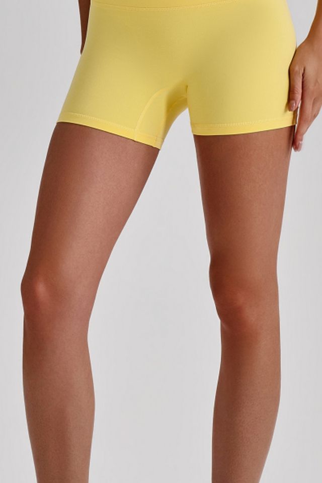 MC4016 Bike Shorts style sample in Super Soft 230 gsm nylon-spandex knit, shown on model