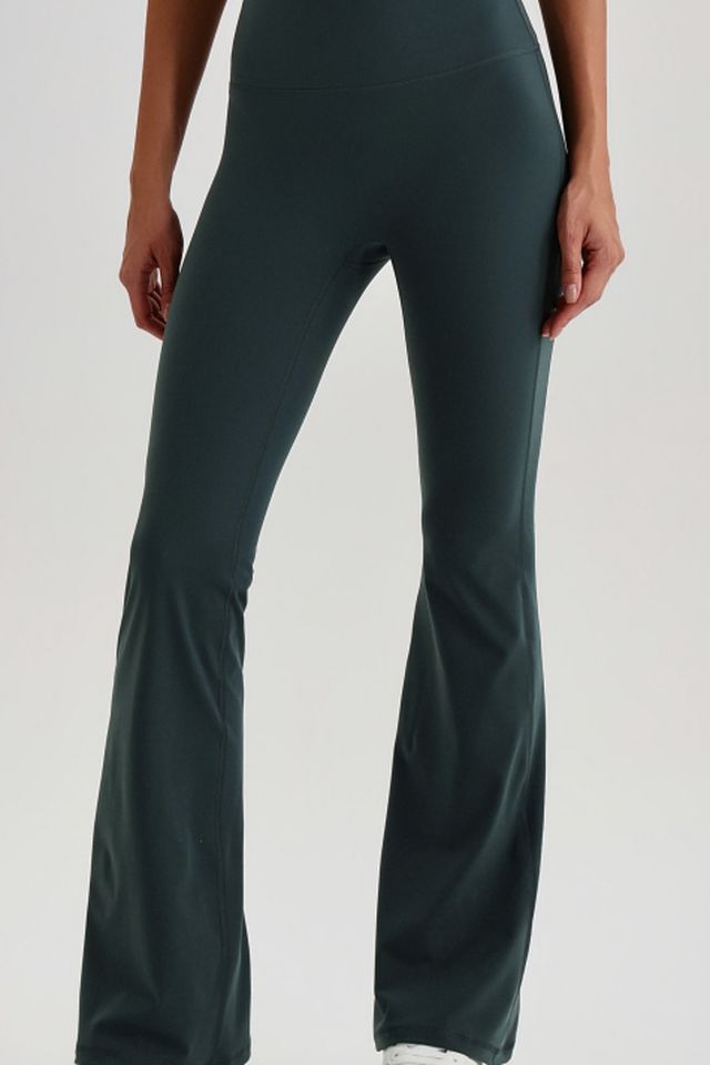 MC4069 Flare Yoga Pants style sample in Super Soft 230 gsm nylon-spandex knit, shown on model