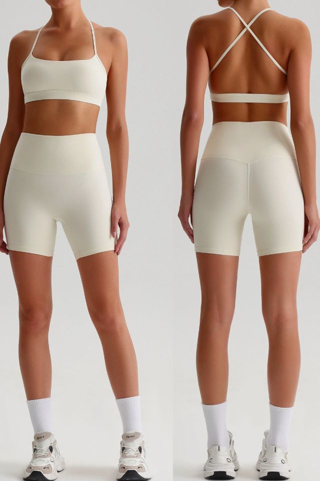 MC4135 Two-Piece Set style sample in Super Soft 230 gsm nylon-spandex knit, shown on model