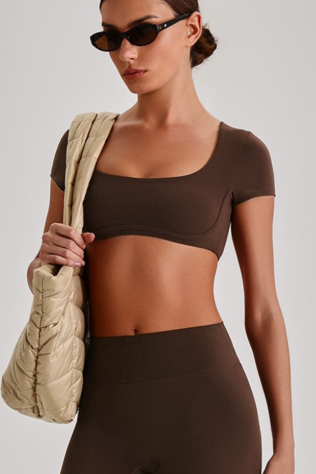 MC4156 Two-Piece Set style sample in Super Soft 230 gsm nylon-spandex knit, shown on model