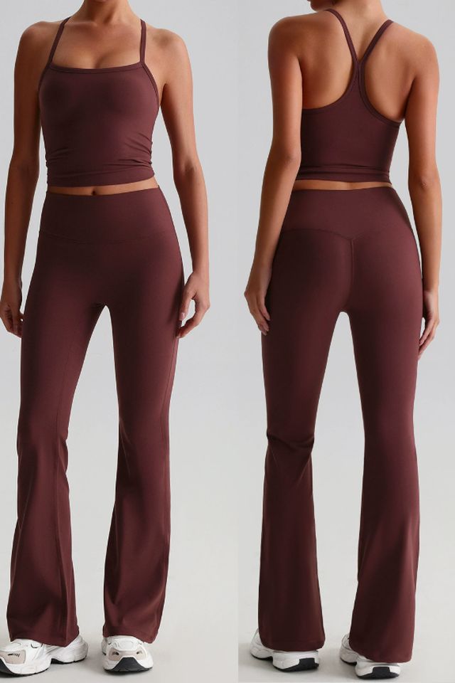 MC7335 Two-Piece Set style sample in Super Soft 230 gsm nylon-spandex knit, shown on model