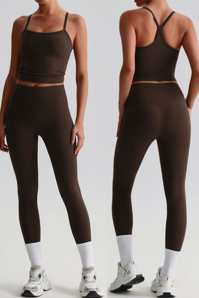 MC7366 Two-Piece Set style sample in Super Soft 230 gsm nylon-spandex knit, shown on model