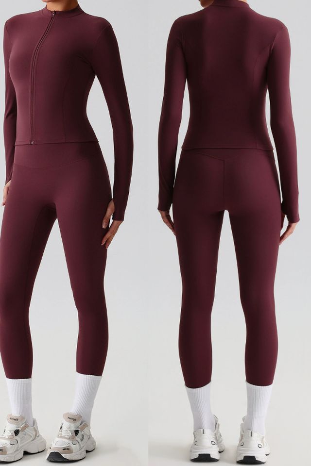MC8656 Flare Yoga Pants style sample in Brushed 220 gsm nylon-spandex knit, shown on model