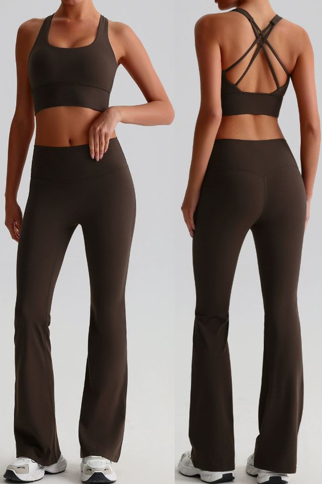 MC8997 Yoga Leggings style sample in Brushed 220 gsm nylon-spandex knit, shown on model